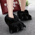 Men's winter paw slippers boys black furry slides male female indoor warm shoes men slippers 2020 Fashion