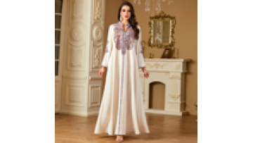 2025 Spring New MAXI Dress Muslim Elegant Embroidered Dress Middle Eastern Arab Dubai Robe Long Sleeve Ramadan  Abaya 42211