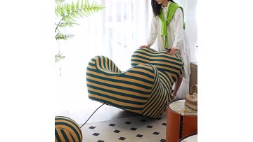 Lounge Living Room Fiberglass Ball Dark  Blue Leisure mama Living Room Chair With Ottoman1