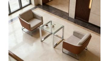 TL-AS03 Modern Square Side Table Featuring Glass Top for Contemporary Living Spaces