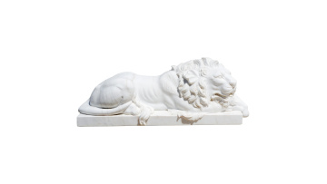 Luxury White Marble Lion Statue Royal Guardian Sculpture