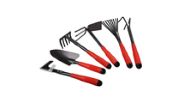 Isunpro 6-Piece red garden hand tools set Including shovel, cultivator and weeder high carbon steel head garden tool set1