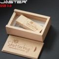 JASTER USB3.0+box (1 PCS free LOGO) Wood maple usb flash drive pendrive 4GB 16GB 32GB 64GB memory stick customer LOGO