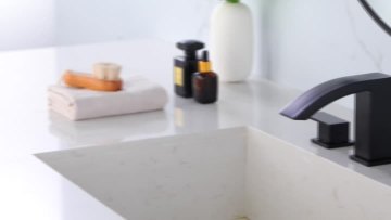1404B Waterfall Bathroom Sink Faucet Matte Black