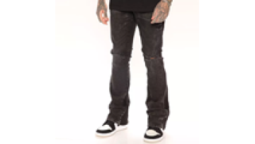 Unique Design Vintage Flare Bell Bottom Mens Jeans for Men Denim Trousers1