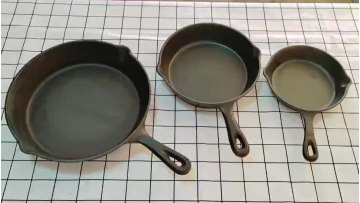 Cast iron non stick 3pcs cookware set frying pan1