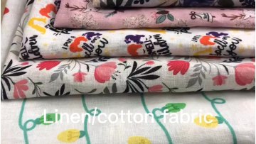 custom made digital printing apron linen cotton fabric for clothing1