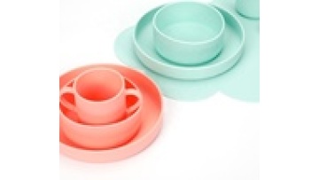 Silicone baby tableware feeding plate food grade silicone drop and slip resistant baby food set1