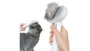 Self cleaning slicker brush for dogs