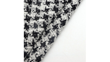 High Quality 100% Cotton Houndstooth Swallow Gird Knitted Jacquard Tweed Fabric for Women Coat Suits1