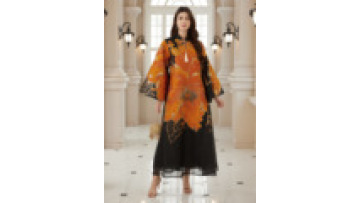 Luxury Middle East Elegant Dress Muslim Women's Floral Gold Ramadan Jalabiya Arabia Embroidered Abaya with Tassel Flared Sleeves1