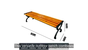 Outdoor Leisure Solid Wood Benches, Plastic Wood Public Seats, Garden Courtyard Benches1