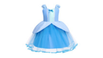 Halloween Cosplay Cinderelle Girl Dress Kids Princess Dress Children Short Sleeve Yarn Dress for Party and Birthday1