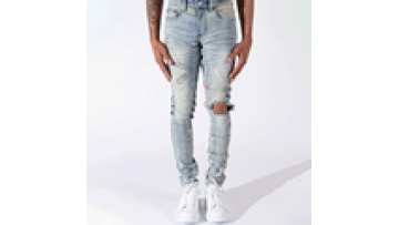 Hand Sewing Washing Thigh Distressed Popular Fashion Ripped Hip Hop Men's Jeans Splash Of Paint Hole Rich Colors1