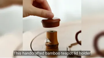 Antique Bamboo Teapot Lid Holder for Iron Teapot1
