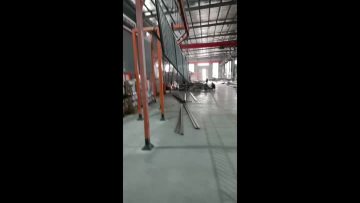Stair railing electrostatic spraying
