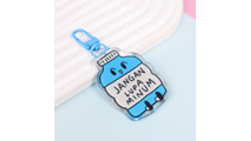 Custom Clear Acrylic Keychain Logo Cartoon Glitter Epoxy Keychain Charm Pin Stand Plastic Key Chain Anime Acrylic Keyring1