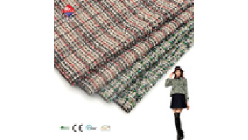 Wholesale Fashionable Comfortable Thickening 93% Polyester Yarn Dyed Tweed Fabric for Jacket1