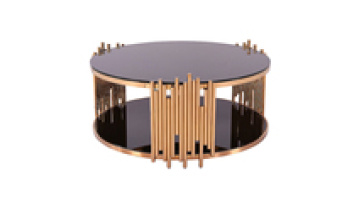 2020 hot sale round shape glass coffee table luxury design mirrored gold side table living room furniture1