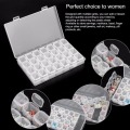 28 Grids Empty Nail Art Decoration Storage Case Box Nail Glitter Rhinestone Crystal Beads Accessories Container Nail Tool Clear