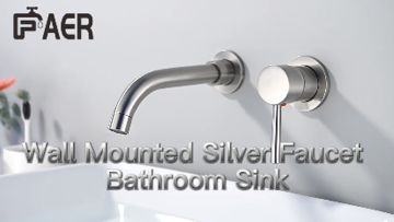 Wall Mounted Silver Faucet Bathroom Sink