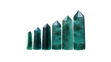 Green Fluorite Single Pointed Hexagonal Prism Beads Ornament GR08SP1492