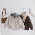 Winter Children Wool Blend Fur Thick Warm Outerwear for Girls Autumn Loose Cashmere Wool Coat Solid Coat Girls Jackets