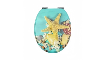 Fanmitrk Starfish Pattern Wood Toilet Seat MDF1812