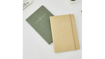 Pu hardcover sewing binding notebook with elastic 