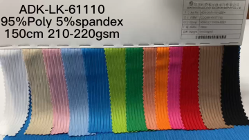 Factory direct custom solid color dyed soft 95%polyester 5%spandex stretch dress rib knitted fabric for shirting1