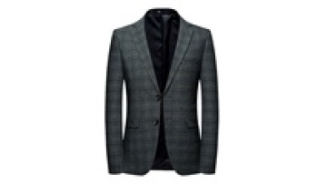 Hot Sale Single Breasted Notch Lapel Two-Button 100% Polyester Check Fabric Plus Size Slim Casual Blazer for Men1