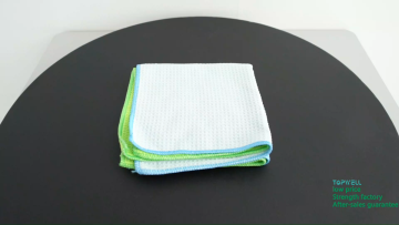 Topwill 40*40CM 300GSM Grey Microfiber Cleaning Car Wash Cloth Kitchen Weave Waffle Dish Towel1