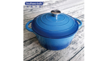 Red Color Enamel Coated Cast Iron Casserole/Dutch Oven for Retail1