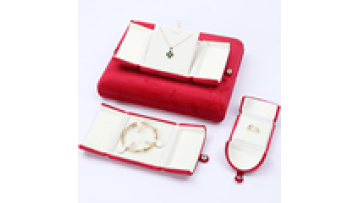 Hanhong custom logo luxury jewelry box Bracelet earrings gift box wholesale red velvet necklace ring jewelry box1