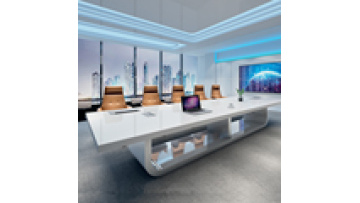 Modern White Larger Stainless Steel Base 6-14 Person Office Furniture OEM Meeting Room Desk Unique Conference Table1