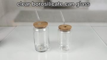 Sublimation Beer Can Glass Cup With Wooden Lid