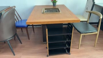 Square smokeless hot pot table in commercial dinin