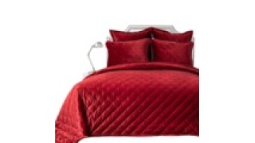 Wholesale Winter Solid Color Bed Cover Bedspread Dot Stitching Velvet Quilt Cover Set1