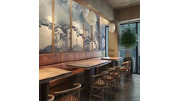 High quality commercial furniture cafe I shape leather and wood sectional sofa for  bench booth  restaurants seats1