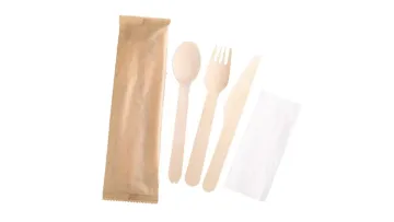 Disposable Birch Cutlery Set / Individually Packaged Cutlery1