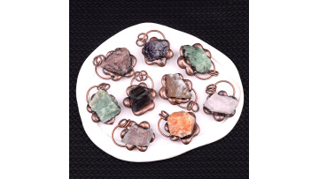 SP1914  Raw Rtone Copper Sunflower  Pendant