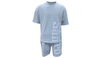 gray printing t shirt set