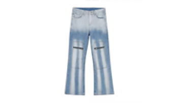 Bulk Wholesale Designer Baggy Acid Washed Cotton Blue Flared Jeans for Men1