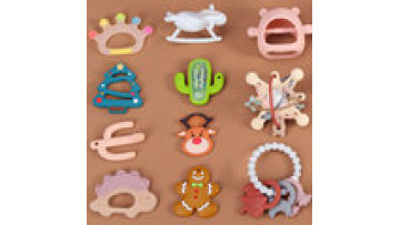 Wholesale BPA Free Newborn Teethhing Gifts Baby Sensory Chew Toys Set Baby Silicone Teethers1