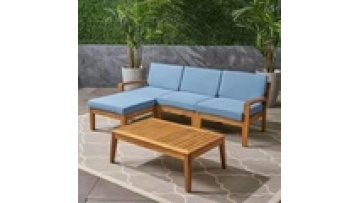 Best Quality Waterproof Furniture with Cushions Living Room Balcony  Patio Hotel Teak Wood Sectional Garden Outdoor Sofa1
