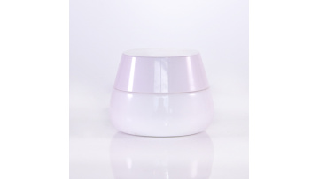 Natural opal white glass cream jar for skincare
