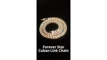 Hot Selling Custom  Hip Hop Jewelry 925 Sterling Silver Gold Plated Iced Out Diamond Cuban Chain Necklace for Men1
