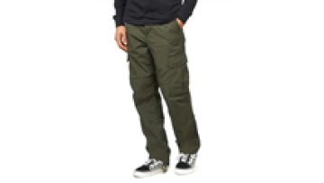 Men's Oversized Pockets Brushed Blue Cotton Canvas Cargo Webbing Pants Casual Trousers1