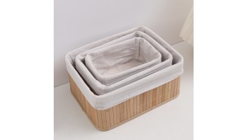 Handwoven Bamboo Storage Basket for Kitchen and Home Organization