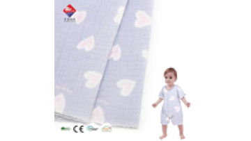 Custom Color Lightweight 100% Cotton Crepe Fabric Soft Printing Cotton Muslin Fabric for Kids Garment1